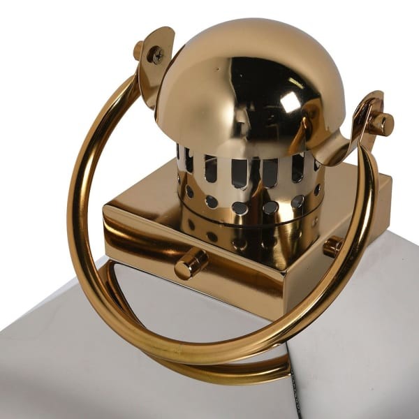 Duży Lampion Duet 75 cm stal szklany lampion złoto srebro stal nierdzewna