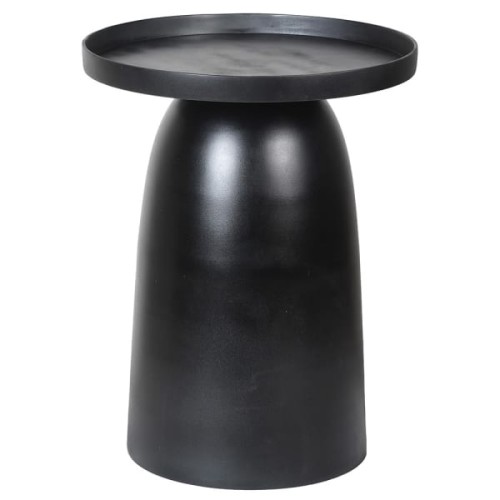 Okrągły stolik boczny Metal Black 46 cm metalowy aluminium stolik pomocniczy