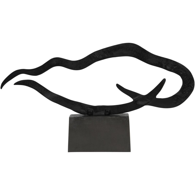 Czarna rzeźba Waves 116 cm nowoczesna aluminium duża rzeźba