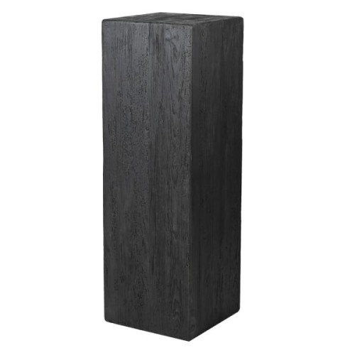 Czarny postument podstawa pod kwiaty Pine 40x120 cm drewniany piedestał 