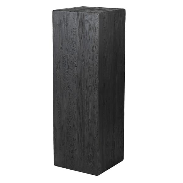 Czarny postument Pine 120 cm z drewna z odzysku