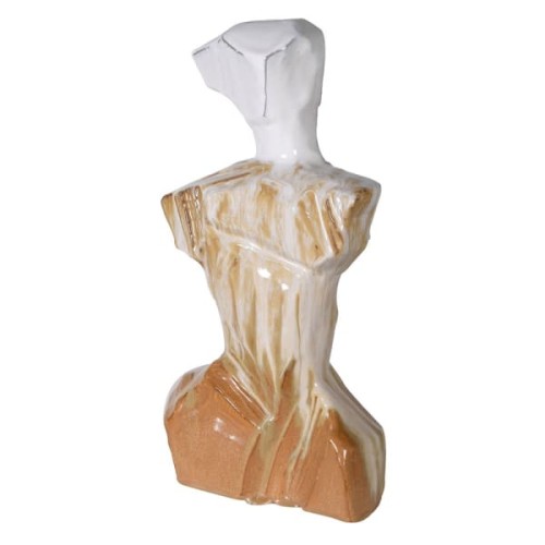 Rzeźba ceramiczna Human Orange 42 cm abstrakcyjna dekoracja 