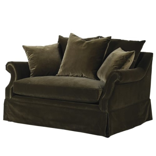Duży Fotel Olive velvet bawełna 100% 140 cm szerokości wygodne poduchy 