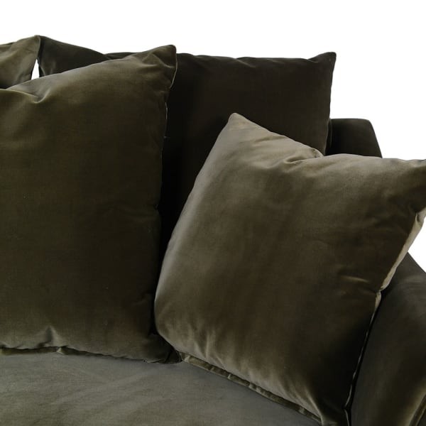 Duży Fotel Olive velvet bawełna 100% 140 cm szerokości wygodne poduchy