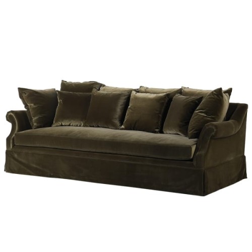 Sofa trzyosobowa Olive velvet bawełna 100% 240 cm szerokości wygodne poduchy  