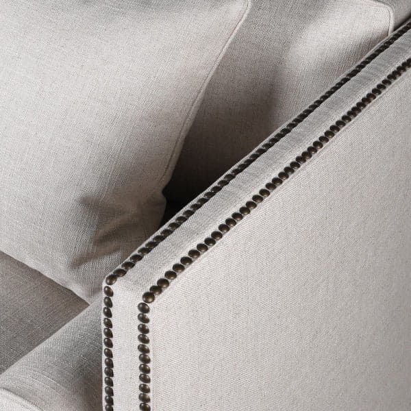 Sofa Orpington lniana tapicerka 177 cm trzyosobowa kanapa jasna