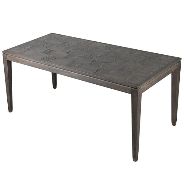 Stół do jadalni Camile Oak S 90x180 cm szary dąb detale w kolorze mosiądzu fornir