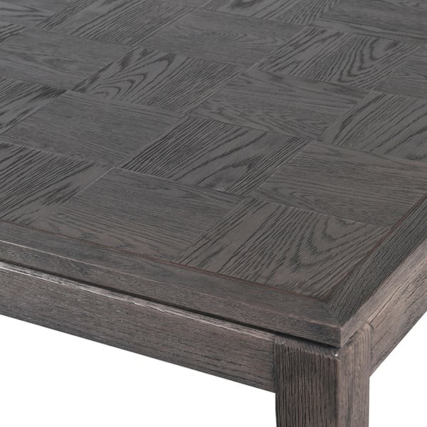 Stół do jadalni Camile Oak S 90x180 cm szary dąb detale w kolorze mosiądzu fornir