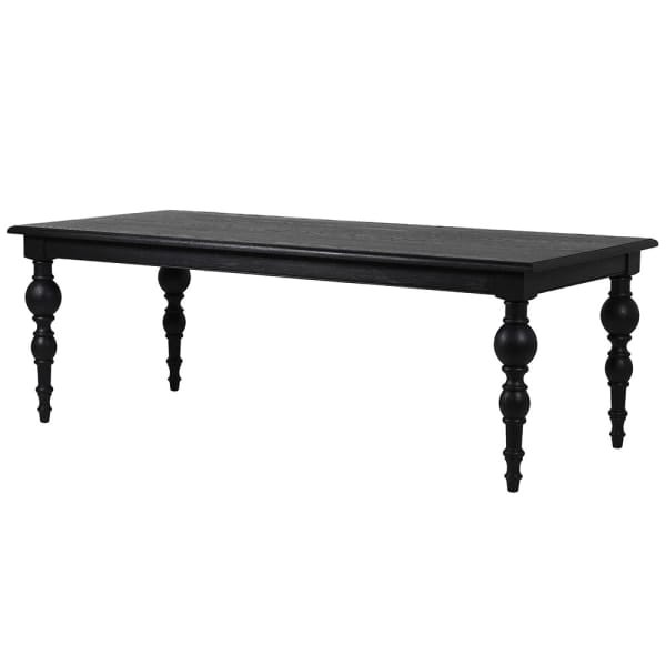 Stół do jadalni Novum Black 200 cm z czarnym dębowym blatem