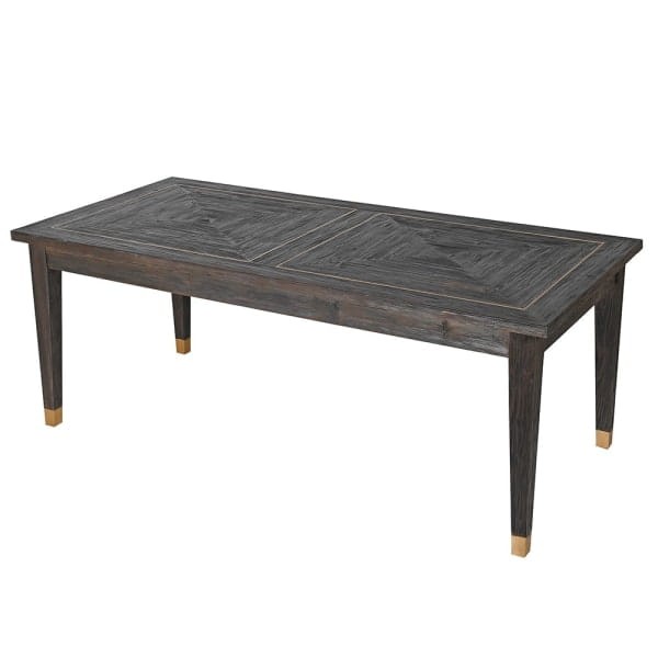 Stół drewniany do jadalni Finchley Copper 95x200 cm jesion topola wstawki dekoracyjne miedziane