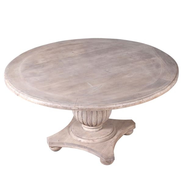 Okrągły stół do jadalni Imperium Round 152 cm na jednej nodze drewno akacja