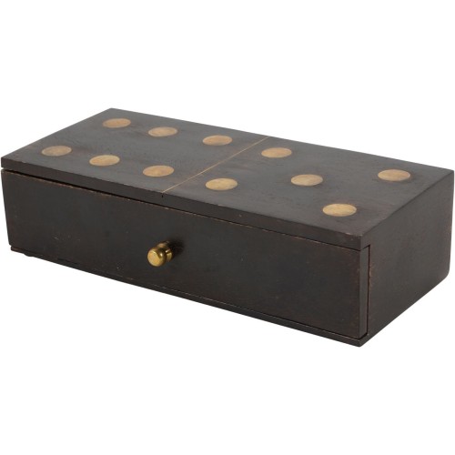 Dekoracyjna gra domino Brass 20,5 cm w drewnianym pudełku