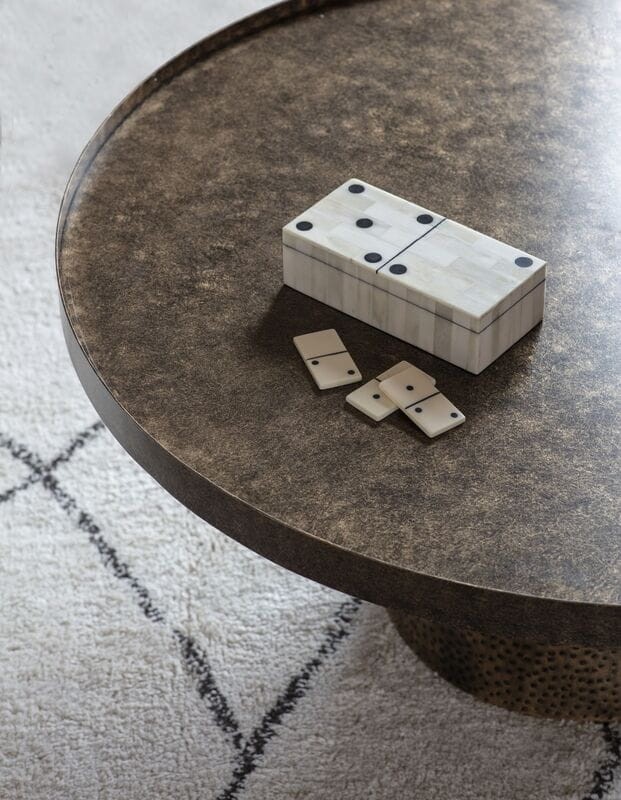 Dwa stoliki kawowe Belgrave Iron 85 i 80 cm średnicy komplet dwa stoliki żelazne okrągłe