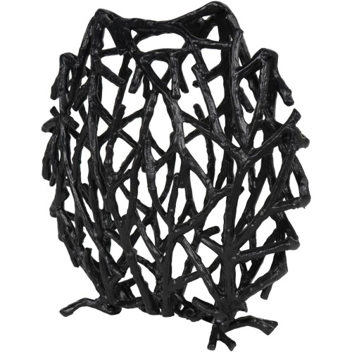 Czarna waza dekoracyjna Sloane Black Round 31 cm z aluminium