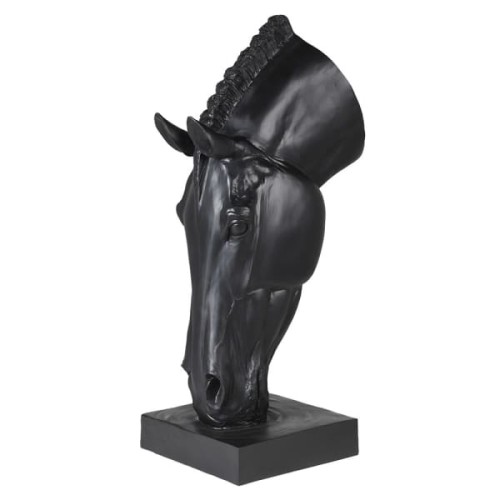 Czarna rzeźba Horse 70 cm statua koń głowa konia oryginalna dekoracja