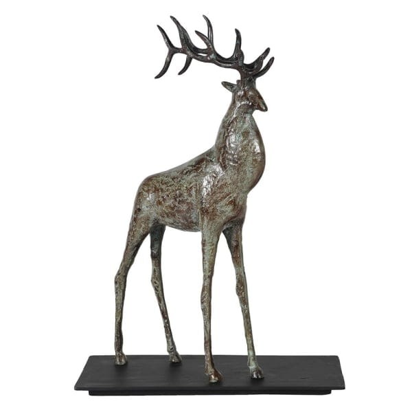 Rzeźba abstrakcyjna Moss 52 cm łoś wykończony z efektem patyny