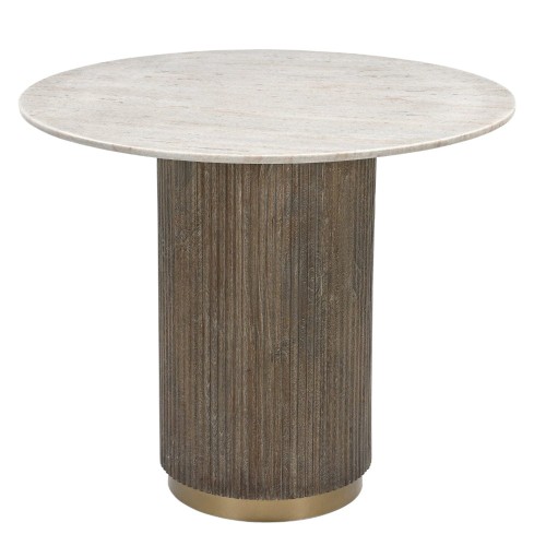 Okrągły stół marmurowy Maigue Round 90 cm – biały blat