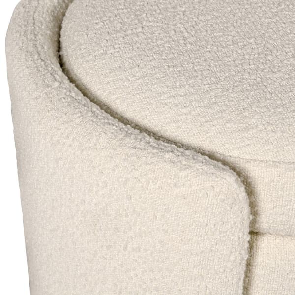 Skrzynia ławka Luxury Boucle 111 cm tkanina boucle bukla kremowa - zbliżenie na materiał