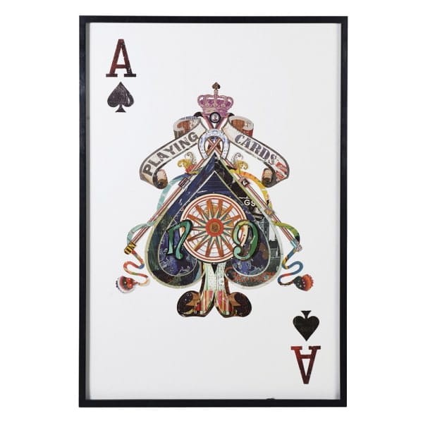 Obraz ścienny As Pik 145x100 cm z motywem karty w czarnej ramie