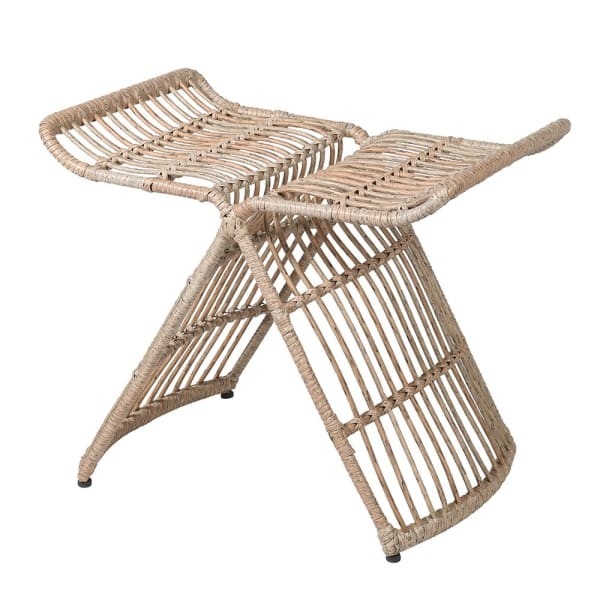 Krzesło stołek Toba Natural 50 cm pleciona rama rattan aluminium