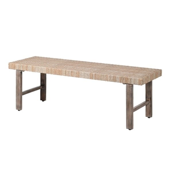 Ławka Toba Natural 126 cm pleciona rama rattan aluminium