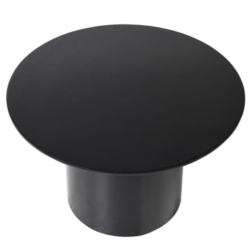 Stolik kawowy True Black 60 cm średnicy stolik czarny żelazny okrągły na jednej nodze
