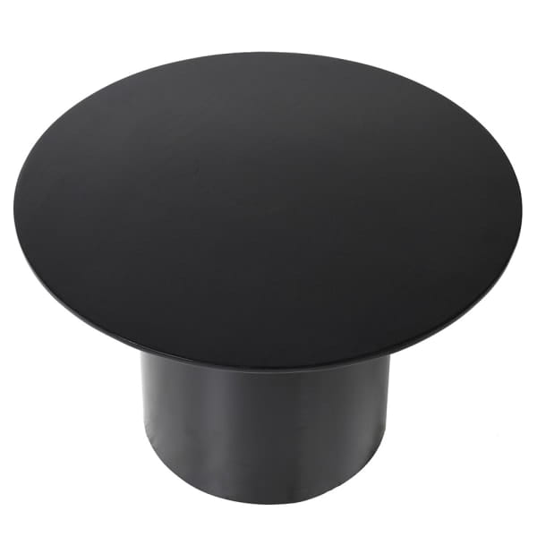 Stolik kawowy True Black 60 cm średnicy stolik czarny żelazny okrągły na jednej nodze