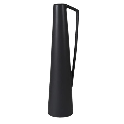Czarny wazon wysoki na 50,5 cm czarna ceramiczna waza z uchwytem