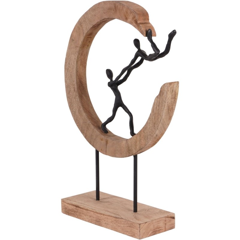 Rzeźba Wooden Play 46 cm bawiąca się para czerń i drewno