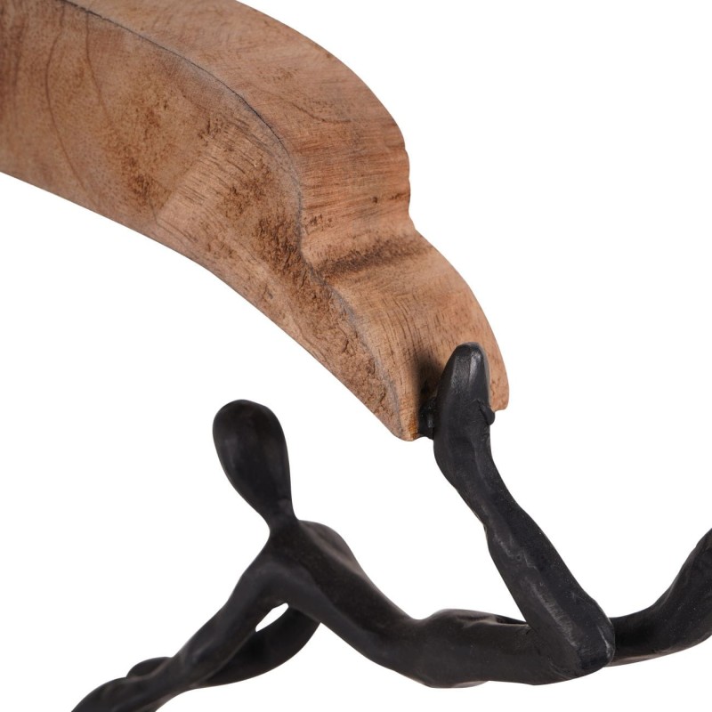 Rzeźba Wooden Play 46 cm bawiąca się para czerń i drewno