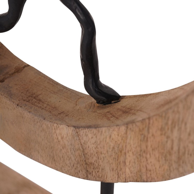 Rzeźba Wooden Play 46 cm bawiąca się para czerń i drewno