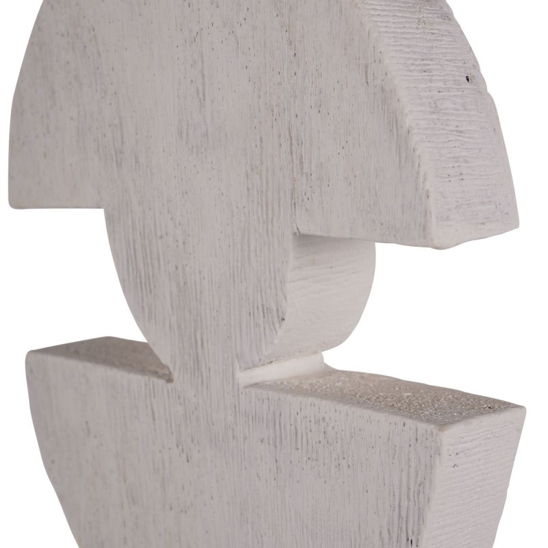 Duża rzeźba Totem 64 cm nowoczesna drewniana abstrakcyjna biel i drewno