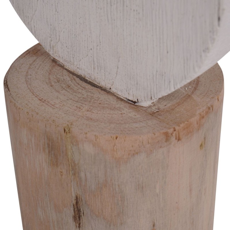 Duża rzeźba Totem 64 cm nowoczesna drewniana abstrakcyjna biel i drewno