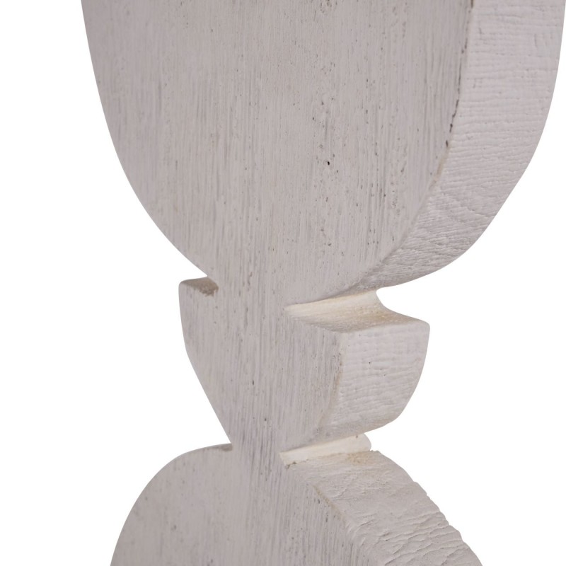 Duża rzeźba Totem 47 cm nowoczesna drewniana abstrakcyjna biel i drewno