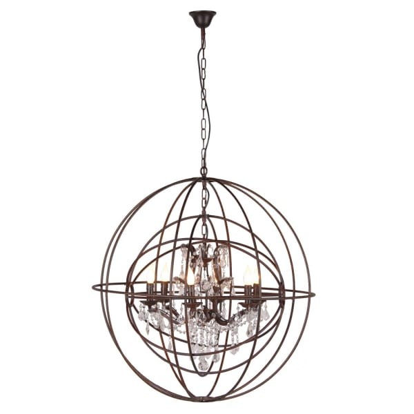 Żyrandol Sphere Crystals żelazo kryształy 90x87 cm lampa sferyczna żyrandol kula