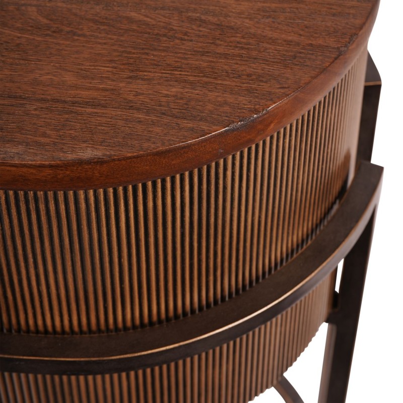 Konsola Chester 138x86 cm drewniany blat metal antyczne złoto