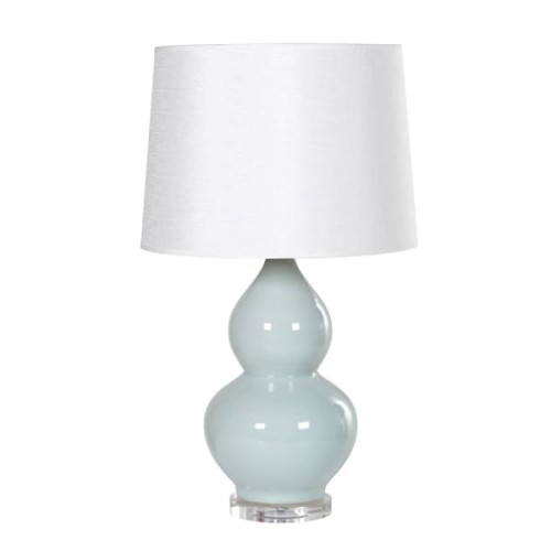 Lampa stołowa Aurora II 69 cm błękitna porcelanowa podstawa biały abażur 