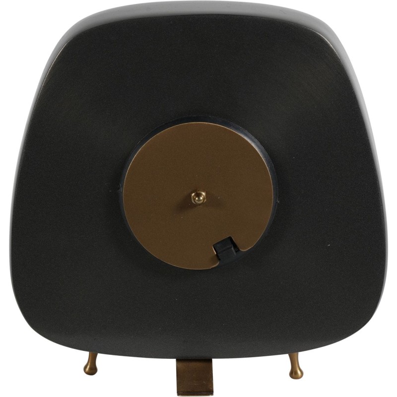 Zegar nablatowy Mid-Century 20 cm styl retro czerń i mosiądz