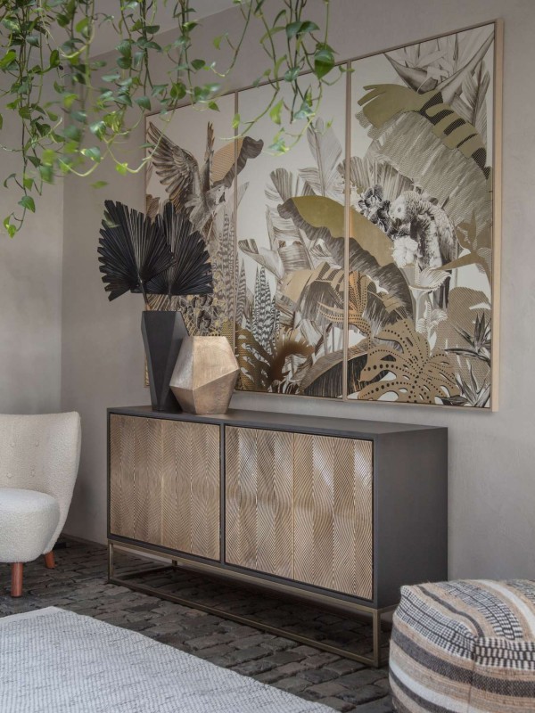 Wazon Gold Cast 33 cm złoty wazon z aluminium ręcznie cięty