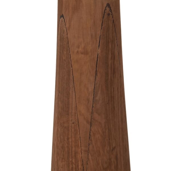 Lampa Podłogowa Wooden Fiador 162 cm drewno mango czarny bawełniany abażur