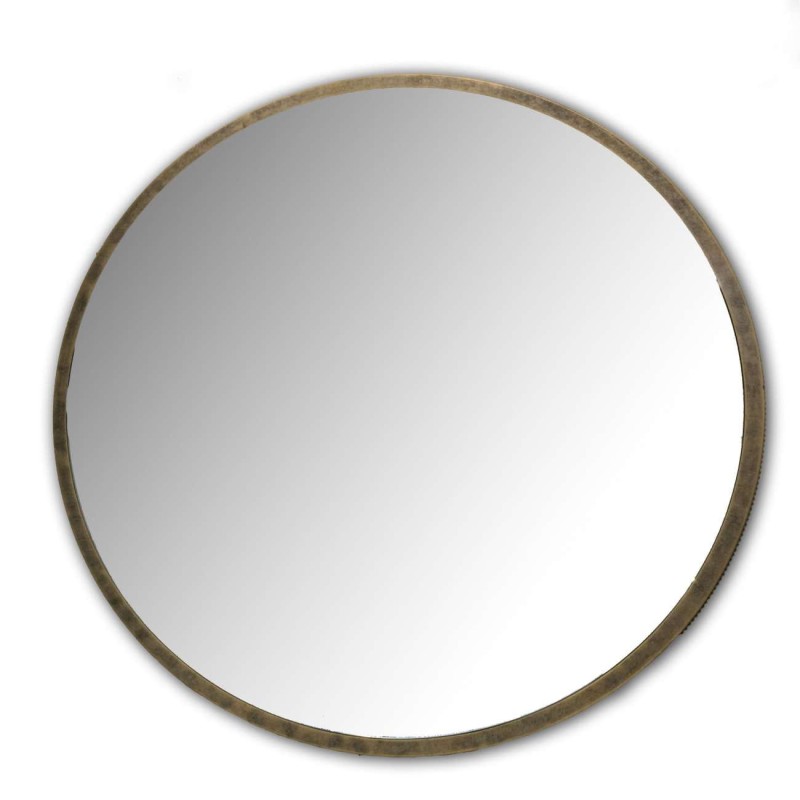 Primrose Gold okrągłe lustro w metalowej ramie