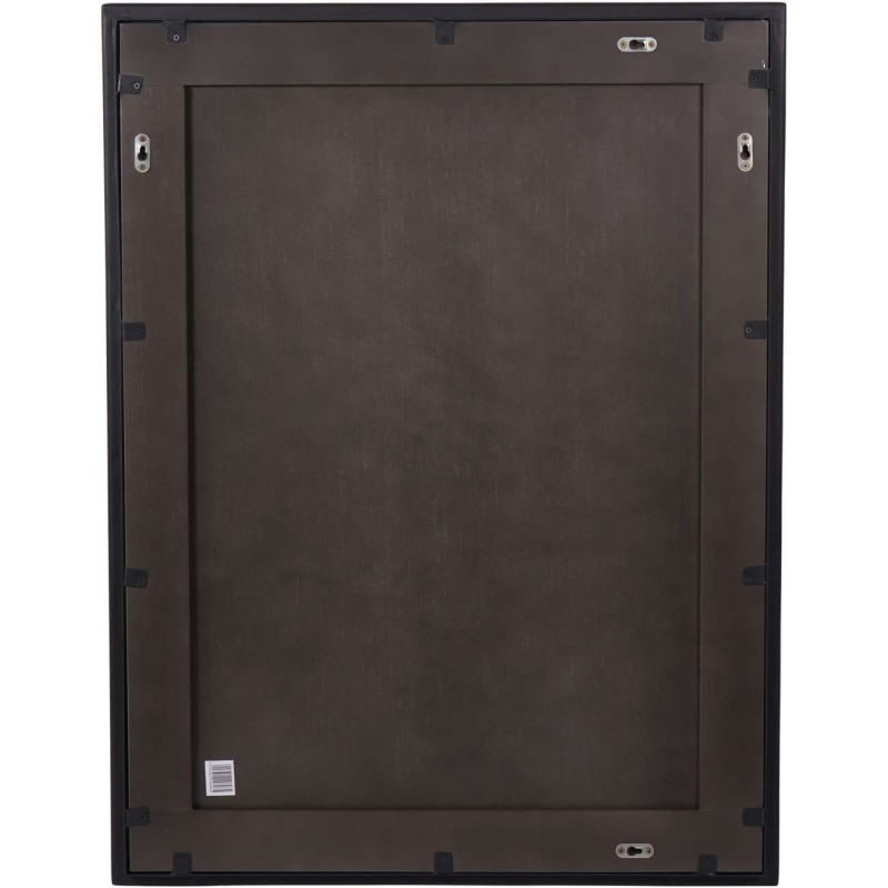 Prostokątne czarne lustro wiszące Ascott 100x76 cm rama z drewna akacji