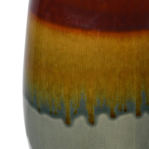 Lampa stołowa Colours Glaze 61 cm żelazna podstawa z lnianym abażurem