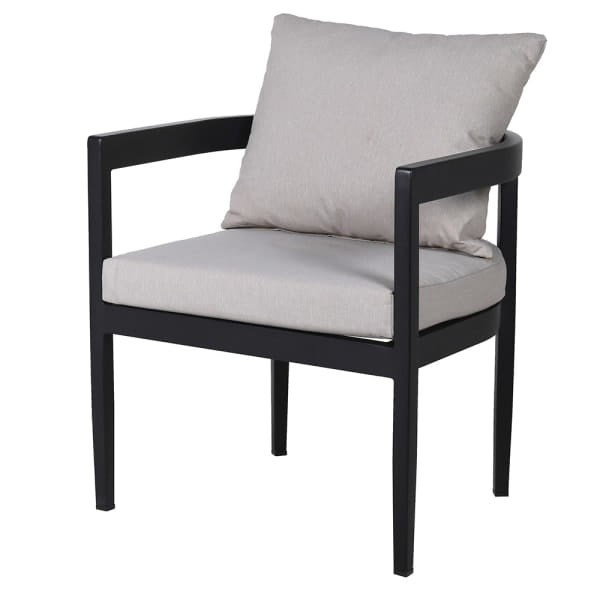 Krzesło ogrodowe River Garden 83 cm jasne poduszki czarna rama