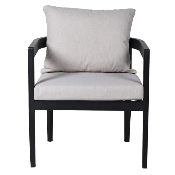 Krzesło Trafalgar 83 cm jasne poduszki czarna rama