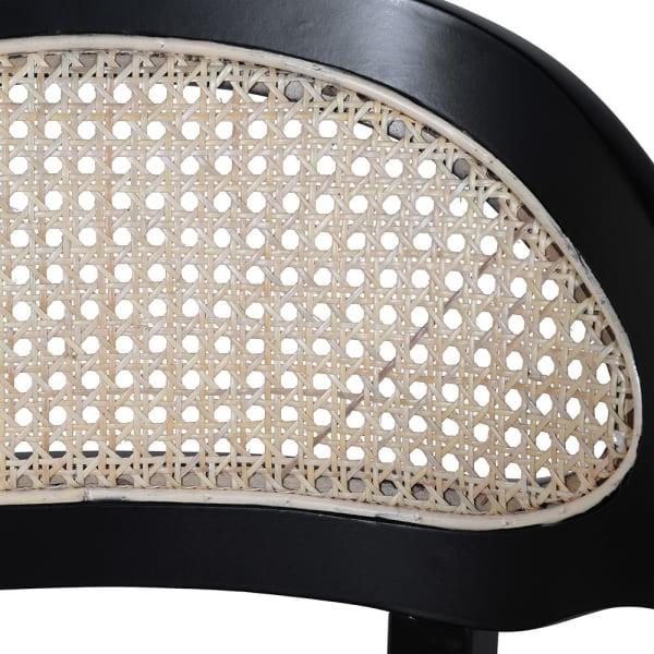 Krzesło barowe hoker Chelsea Black 103 cm wysokości rattan plecionka wiedeńska