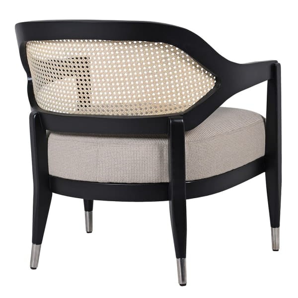 Fotel do salonu Chelsea Black 73 cm rattan plecionka wiedeńska - fotel z rattanem