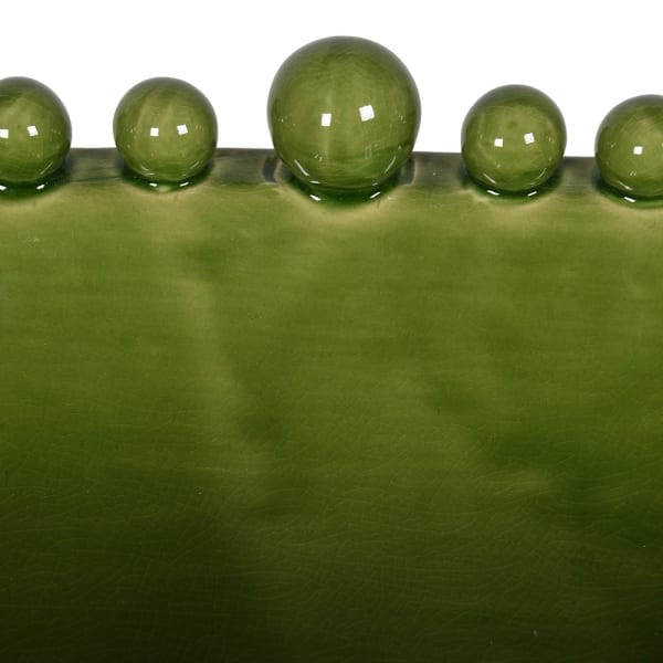 Misa Bubble Oval green ceramika 58 cm zielona dekoracyjna misa zdobione krawędzie