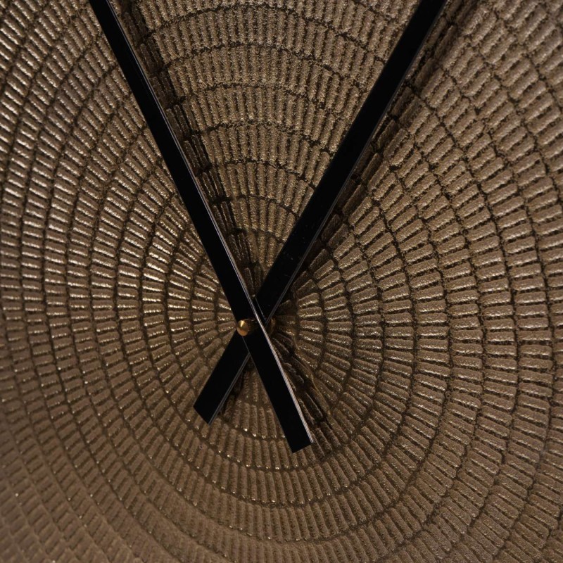 Duży złoty zegar ścienny Lyall złoty metalowy 73 cm teksturowany