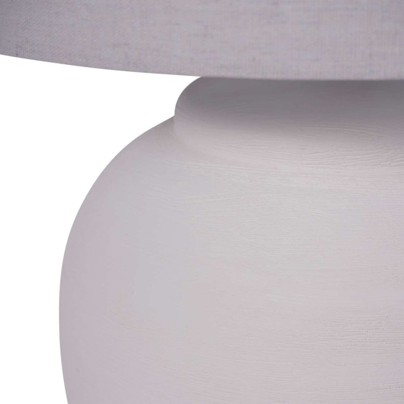 Biała lampa stołowa z abażurem Classic Textured 57,5 cm ceramiczna podstawa